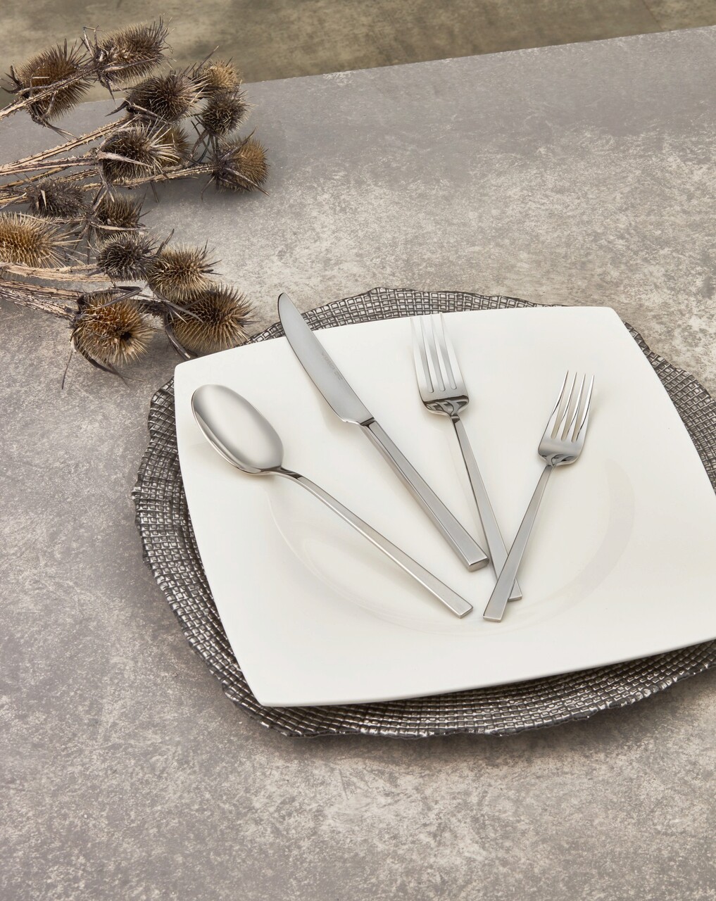 Set tacamuri, Hermia, 216KRC1271, Furculiță de masă: 20,5 x 2,5 cm (6 bucăți), Argintiu - imagine 5